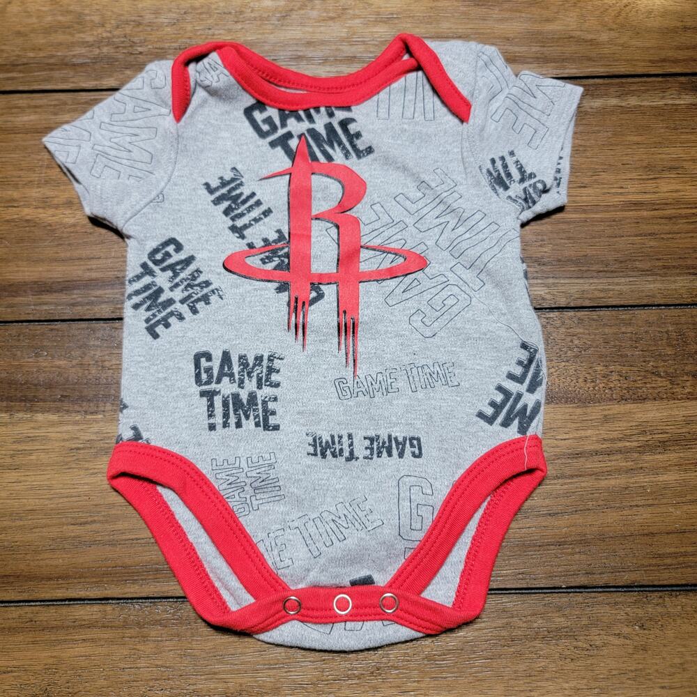 NBA Infant Grey Bodysuit Houston Rockets "Game Time" - Size 0-3m